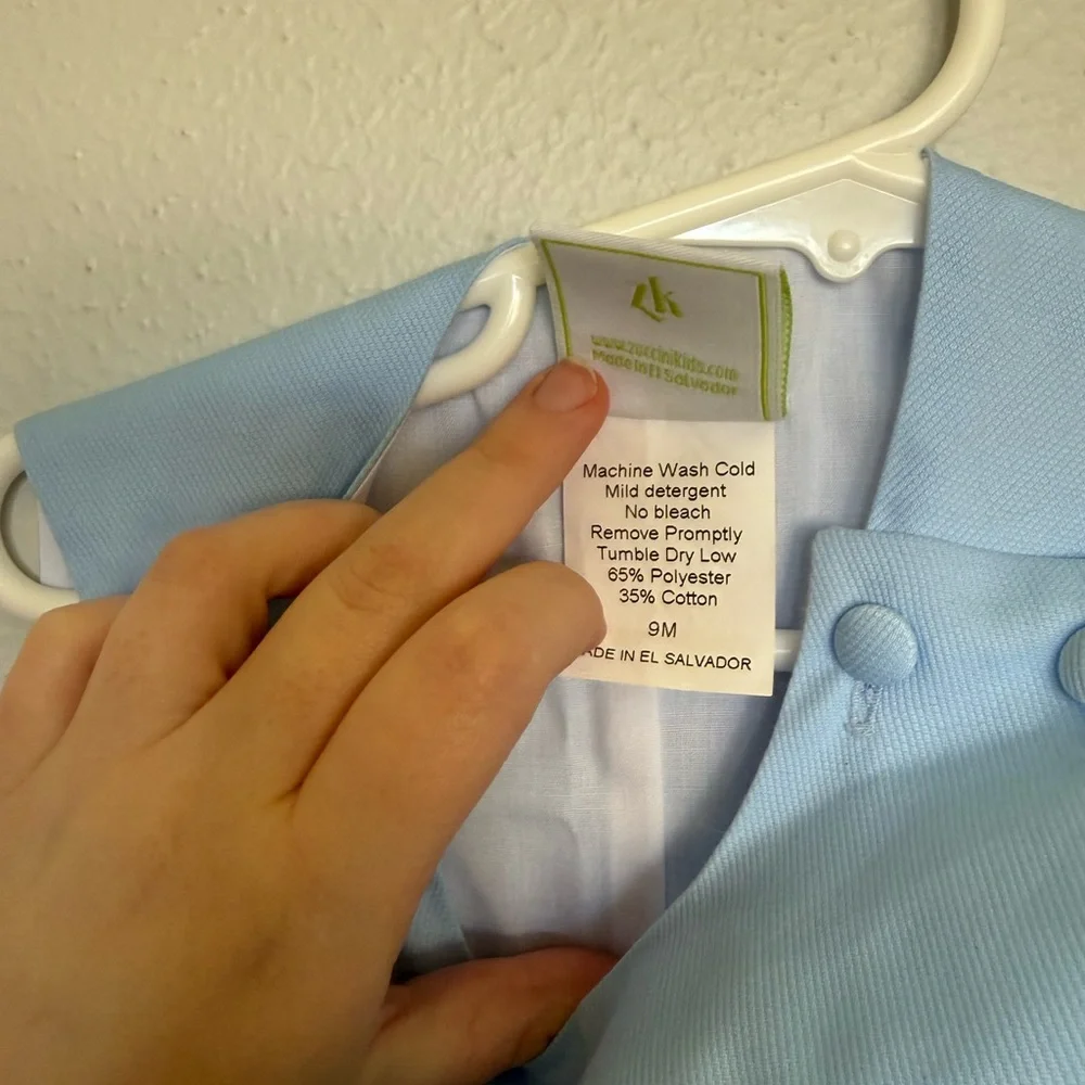 NWOT Zuccini Kids Classic Light Blue Boys' Romper Jon Jon